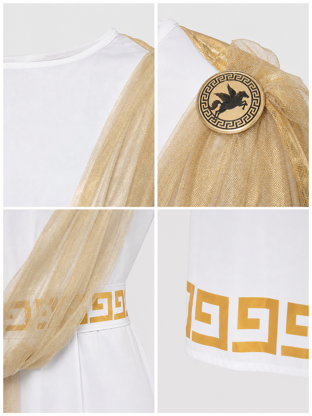 Ancient Greek Costume with Cape, Belt, and Arm Cuffs