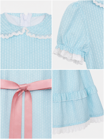 Shining Cosplay Dress with Collar and Sash