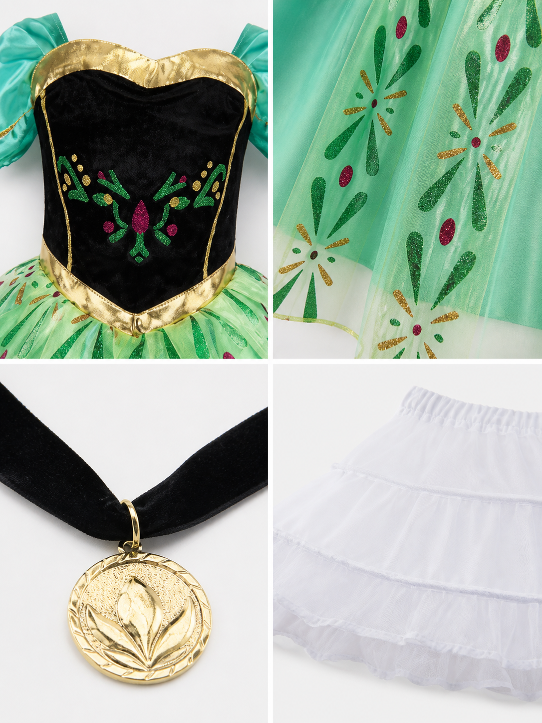 Green Princess Costume Dress for Halloween