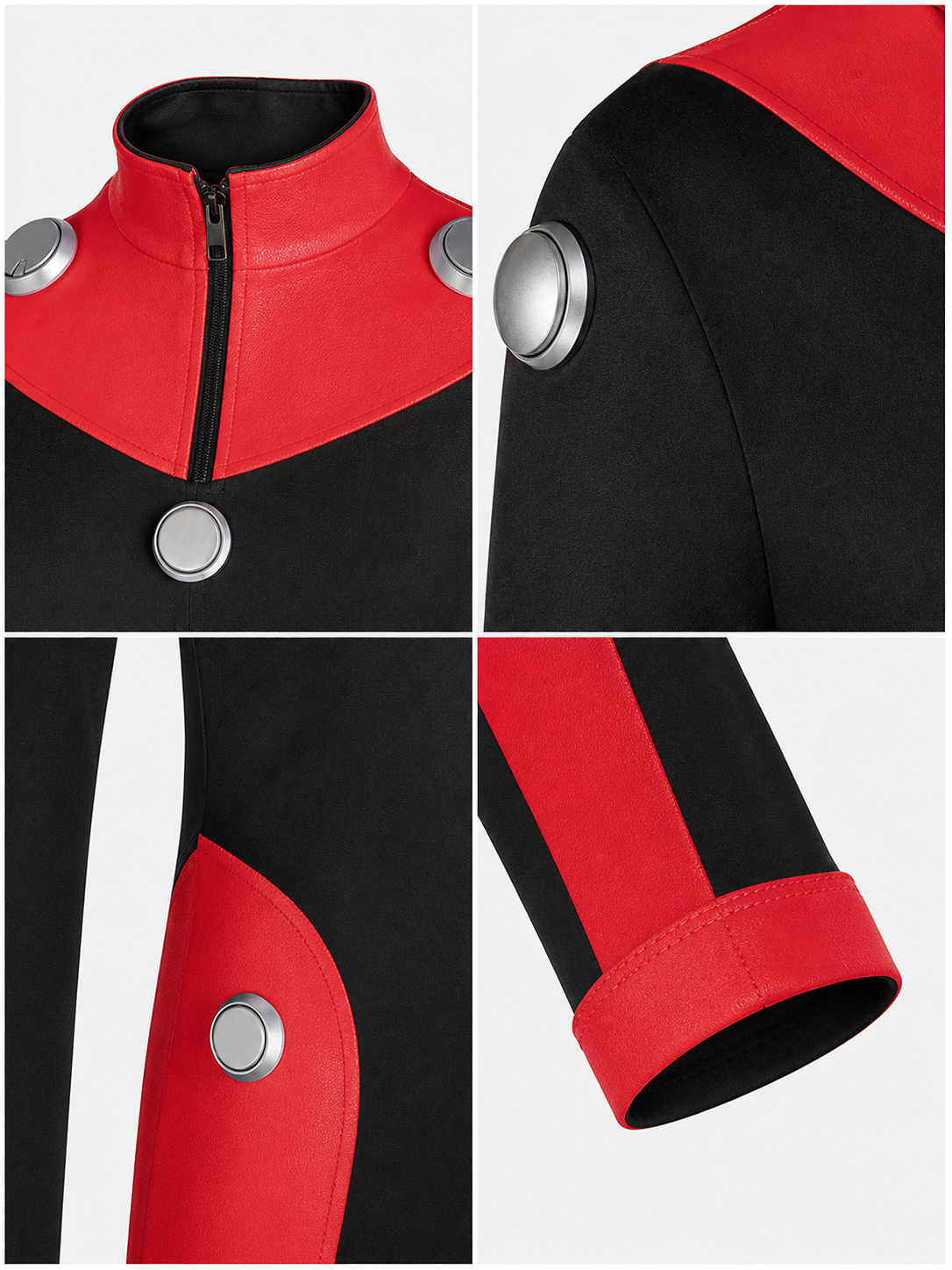 Scott Duval Cosplay Costume, Black and Red Jumpsuit