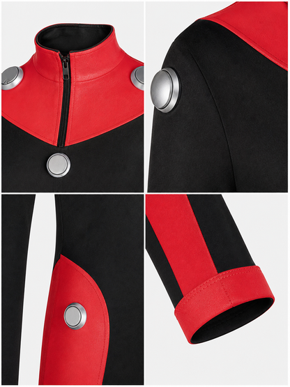 Scott Duval Cosplay Costume, Black and Red Jumpsuit