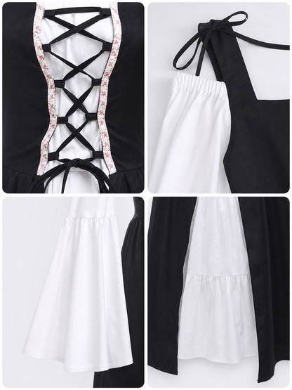 Gothic Medieval Dress with Corset Bodice