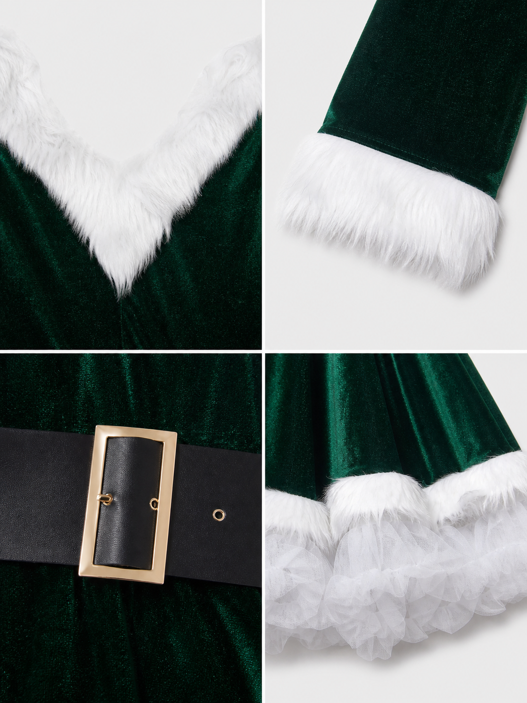 New Year's costume with a green dress and hat
