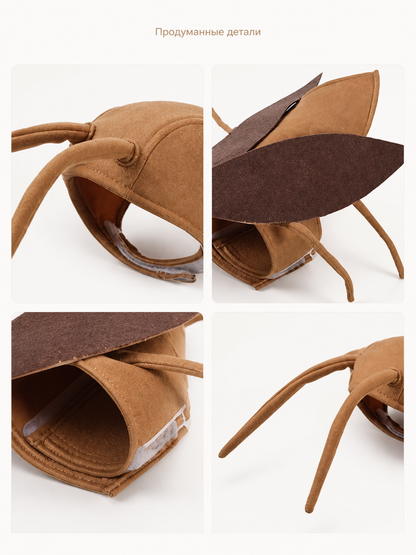 Halloween Cockroach Costume Headpiece with Wings detail view
