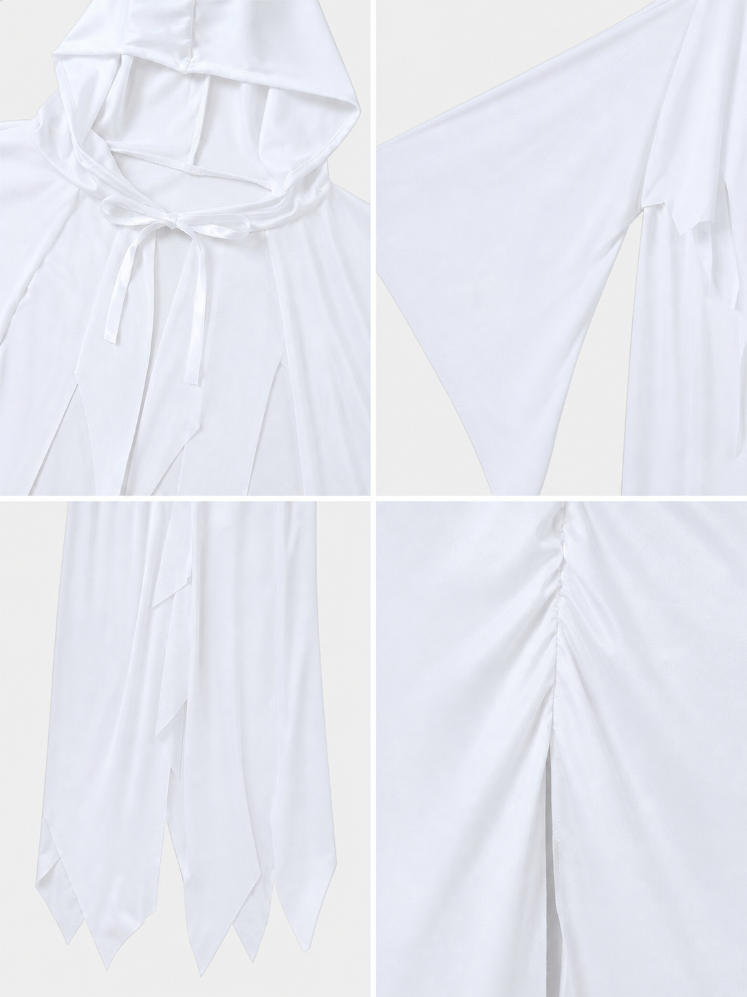 White ghost costume with hood and sleeves product detail composite