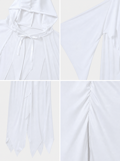 White ghost costume with hood and sleeves product detail composite