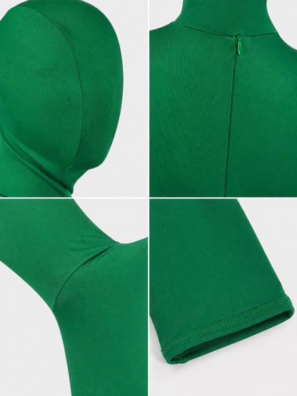 Green Full-Face Morph Suit for Cosplay