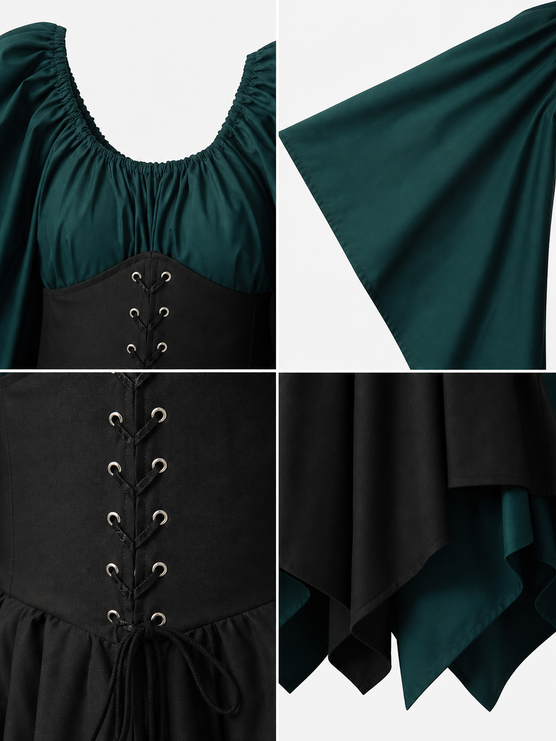 Witch Costume with Corset, Mask, Necklace, and Stockings