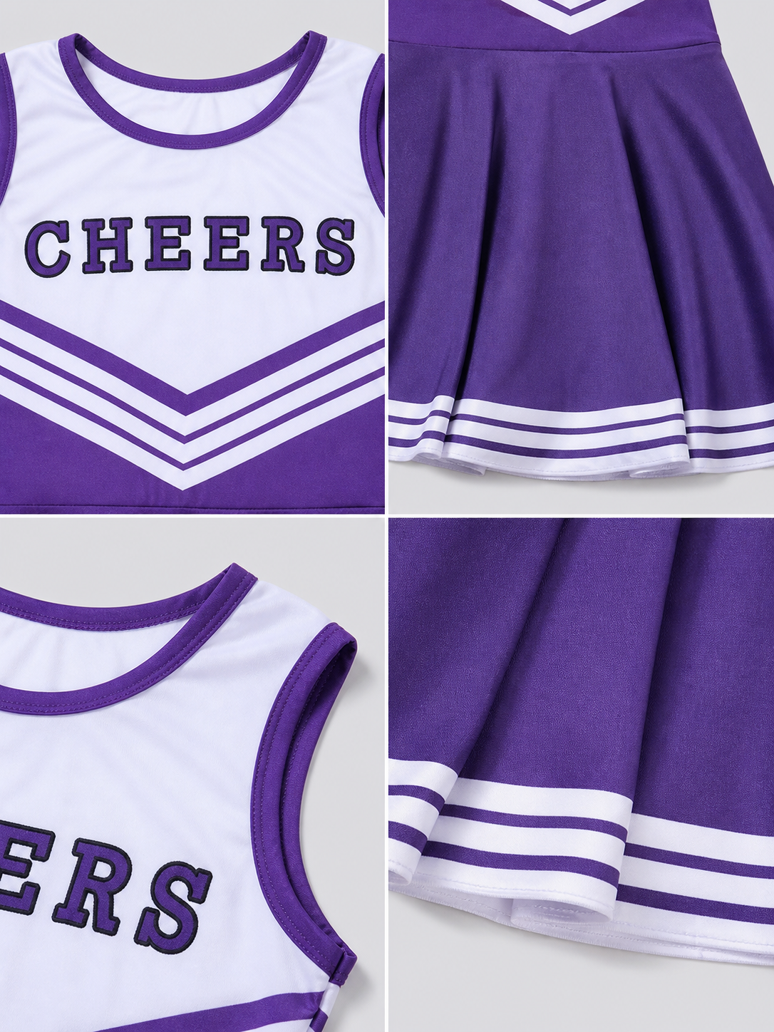 Cheerleading Costume with Pom-Poms and Knee-High Socks