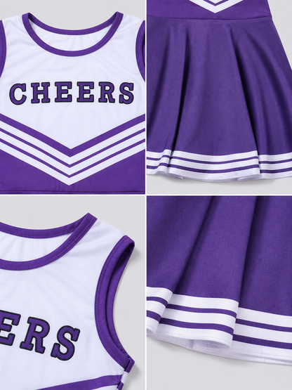 Cheerleading Costume with Pom-Poms and Knee-High Socks