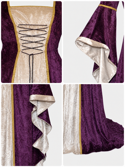 Medieval-Style Dress with Flared Sleeves