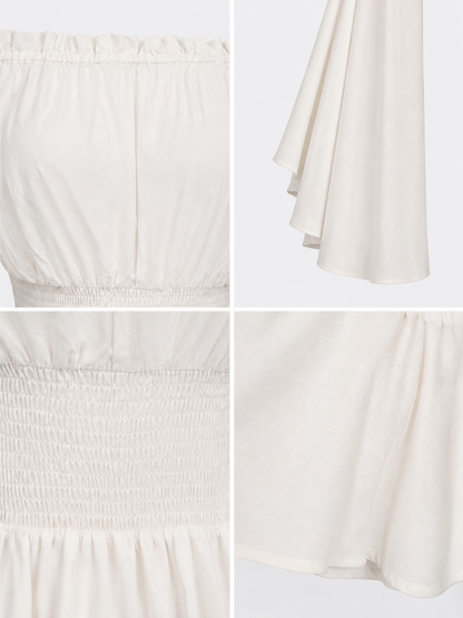 Off-the-Shoulder Blouse with Flared Sleeves