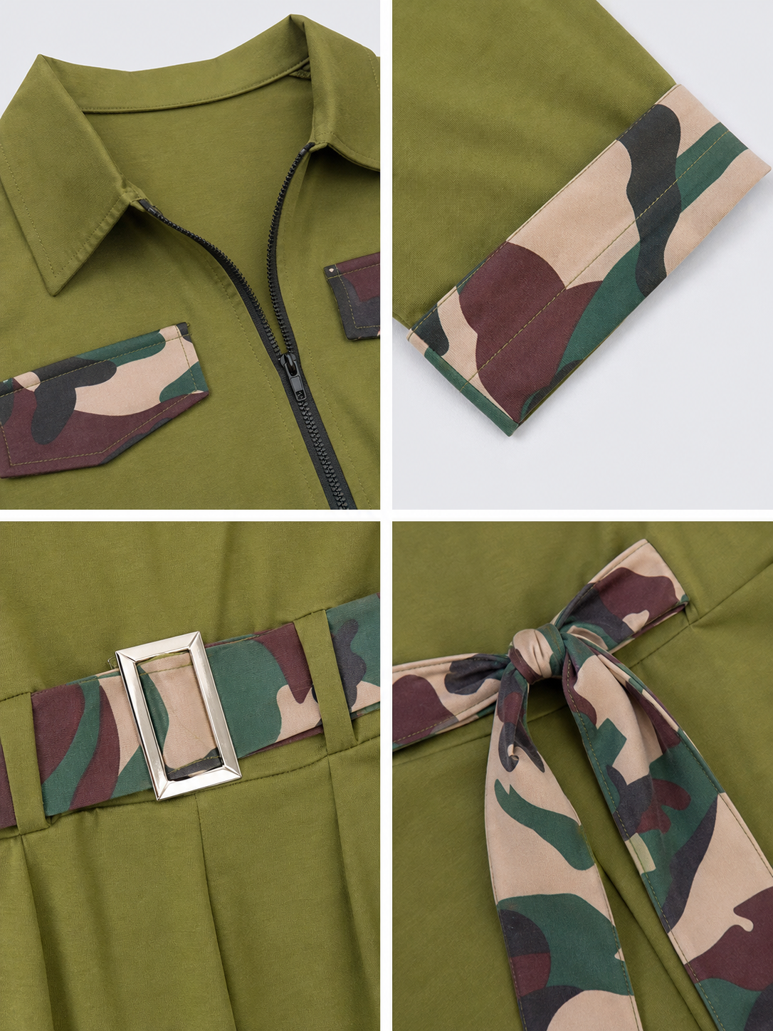 Military-Style Camouflage Costume Jumpsuit