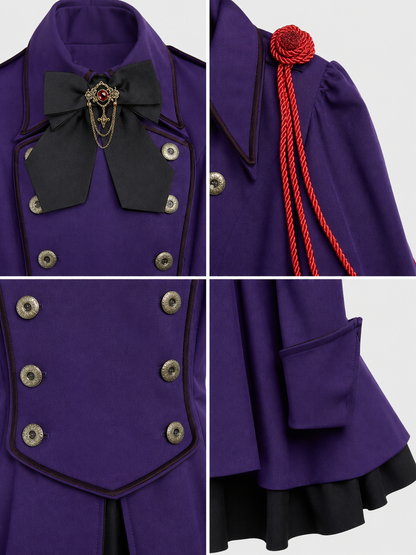 Gothic Steampunk-Style Dress with Long Sleeves