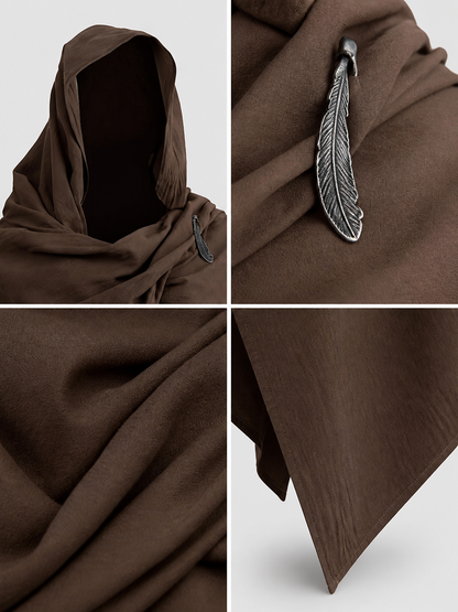Brown Carnival Cloak with Hood detail view 2