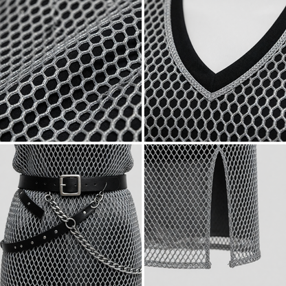 Sleeveless Renaissance-Style Dress with Slits