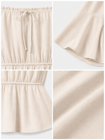Off-the-Shoulder Blouse with Flared Sleeves