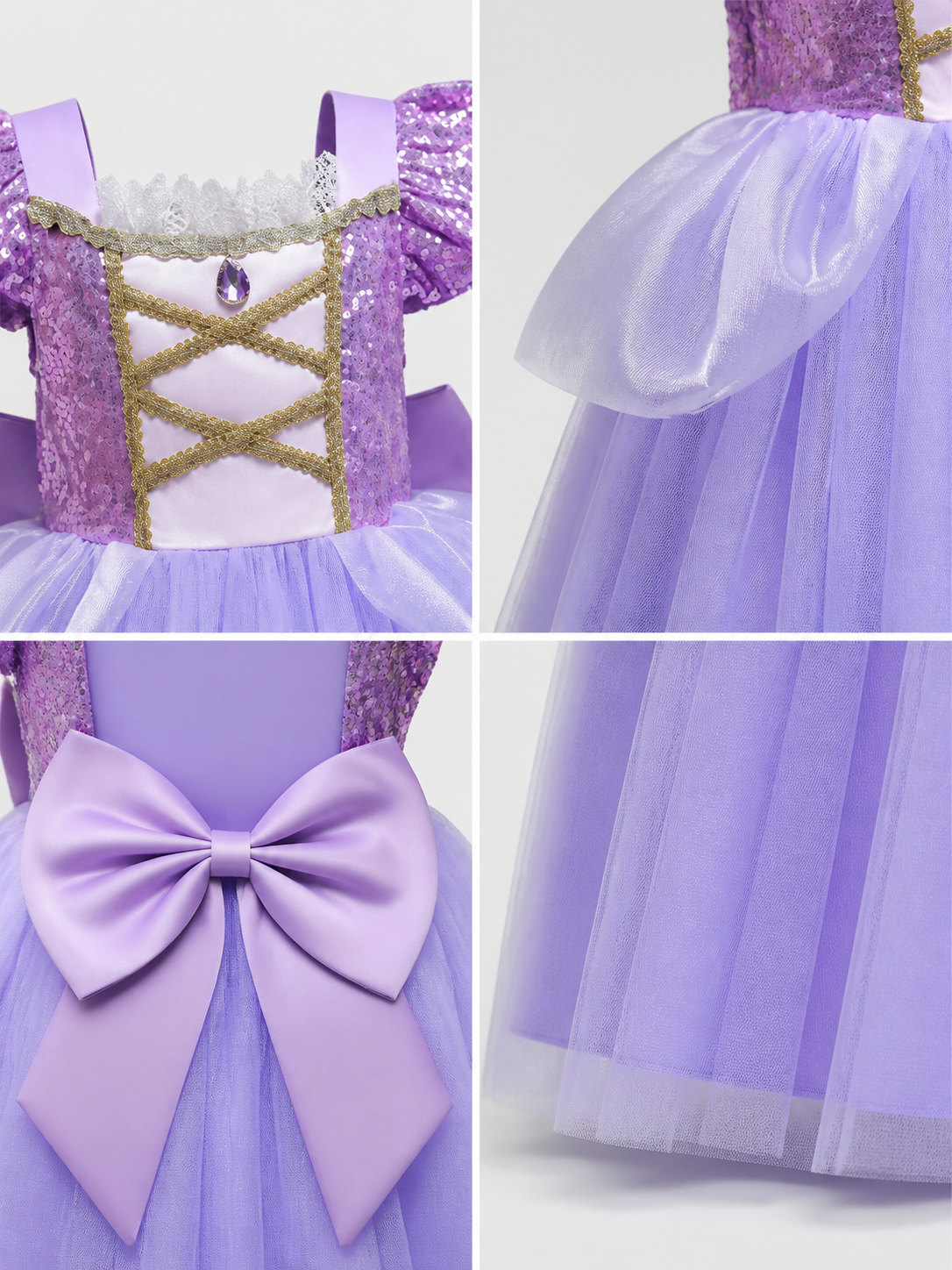 Purple Princess Halloween Costume detail view