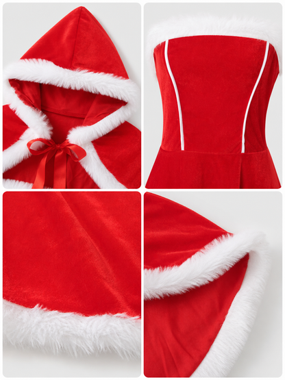 Christmas Costume with Ears and Red Bow