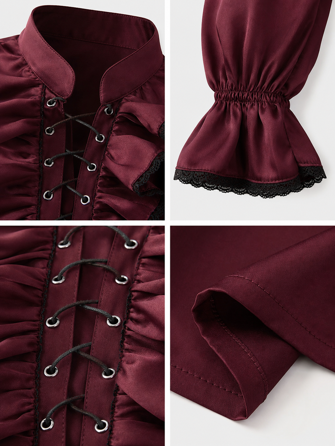 Cosplay Shirt with Jabot and High Collar