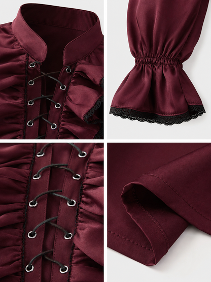 Cosplay Shirt with Jabot and High Collar
