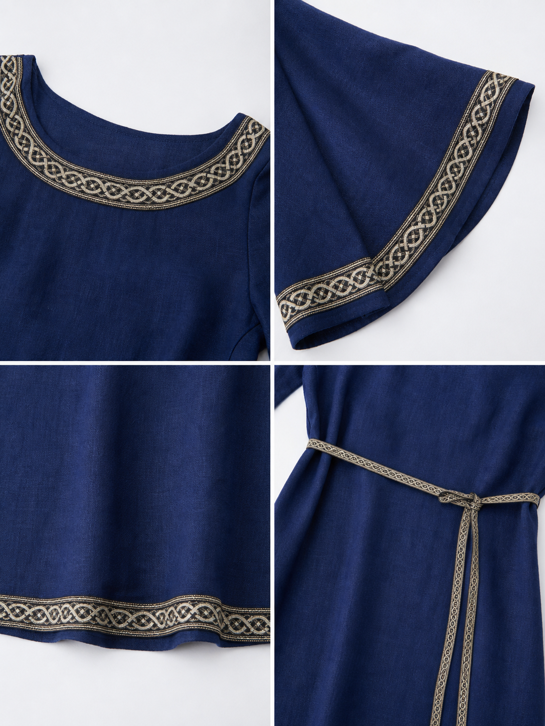 Long Medieval Dress with Belt and Pendant