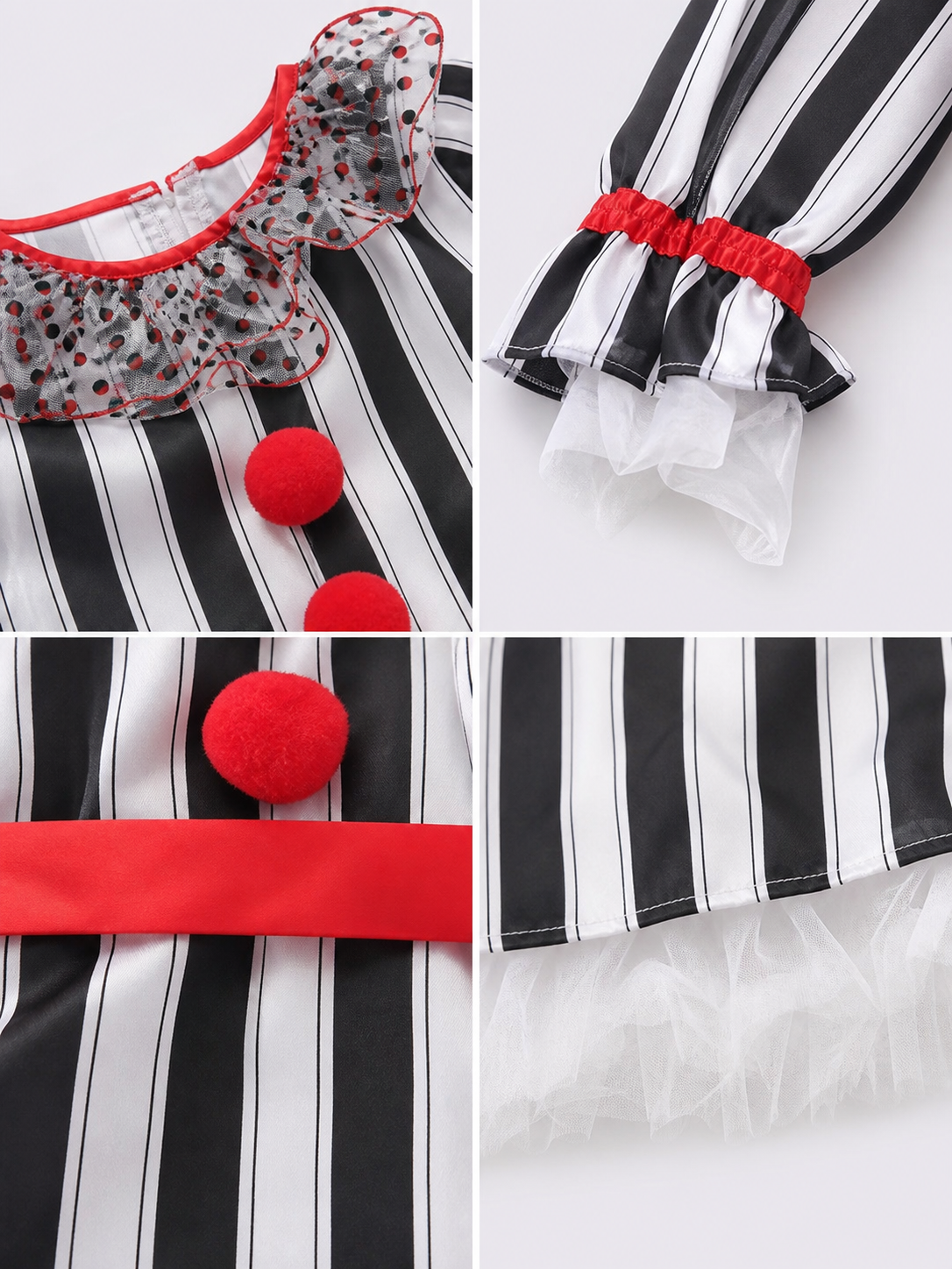 Striped Clown Costume for Halloween