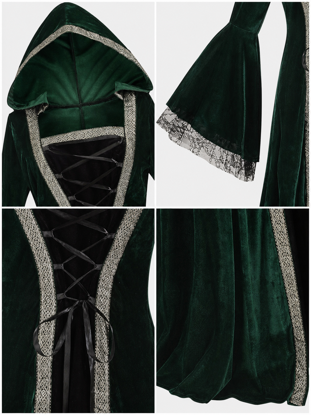 Gothic Hooded Dress in a Medieval Style