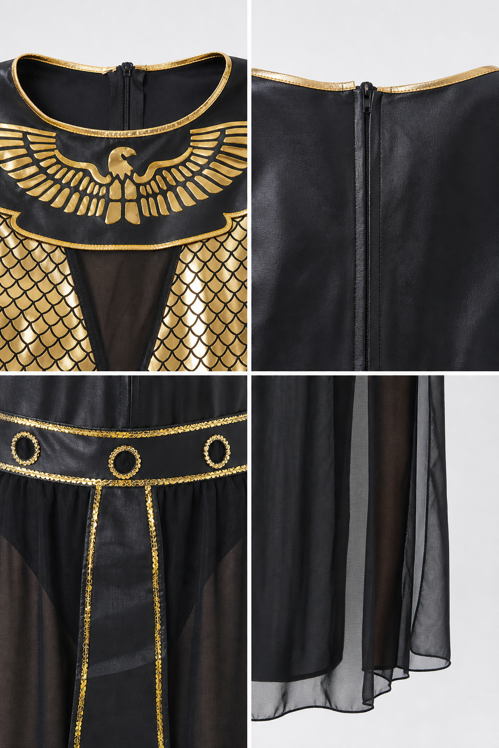 Cleopatra Cosplay Costume, Black and Gold
