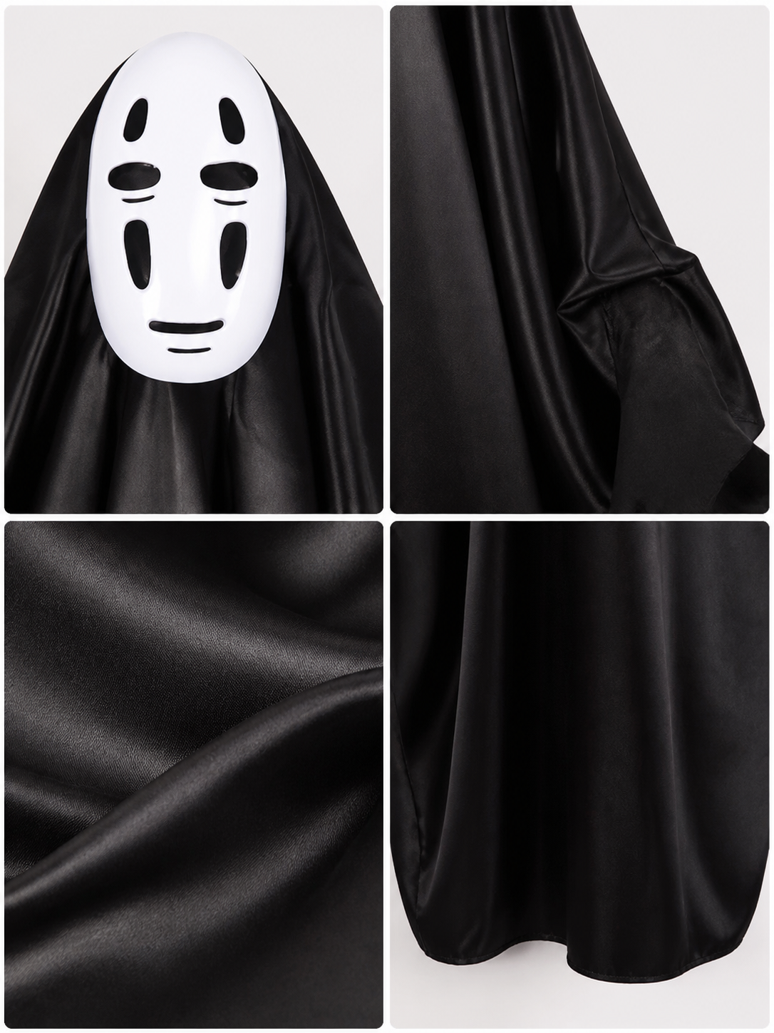 No-Face Costume with Hood, Mask, and Gloves