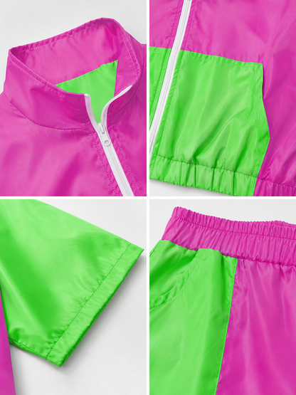 Sports Set with Shorts and Zip-Up Jacket