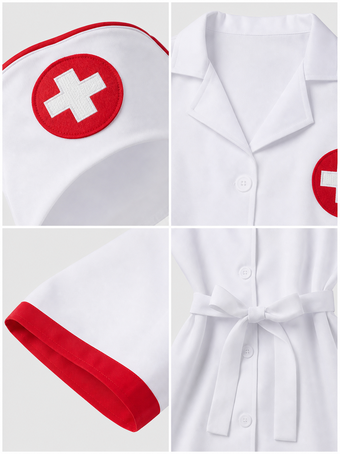 Medical-Themed Costume with Dress and Cap