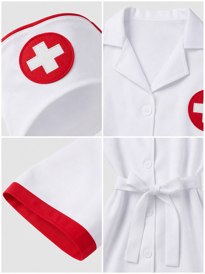 Medical-Themed Costume with Dress and Cap