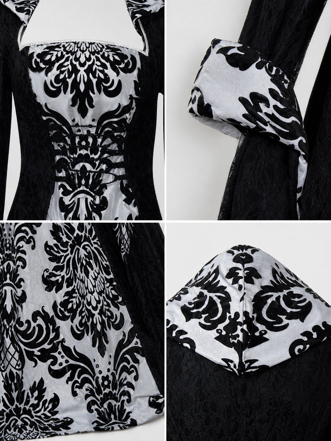 Gothic Victorian-Style Hooded Dress