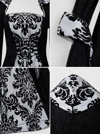 Gothic Victorian-Style Hooded Dress