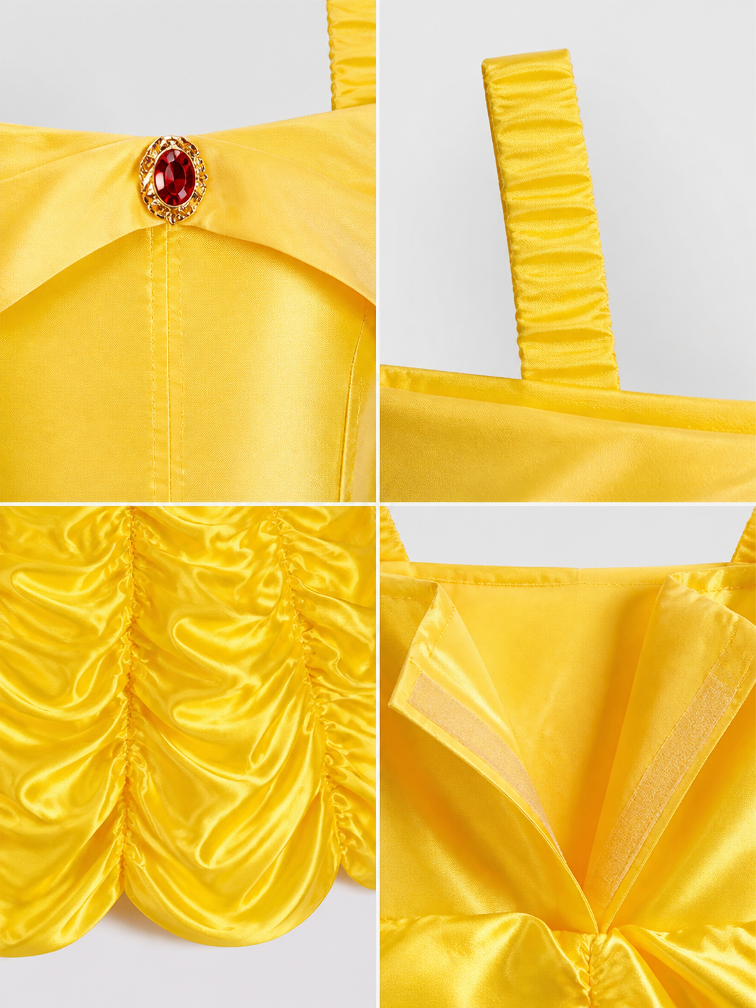 Yellow Princess Costume Dress for Halloween and Cosplay detail view