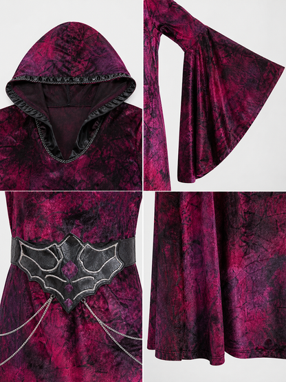 Gothic-Style Hooded Costume Dress