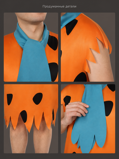 Orange Dress with Black Spots and Blue Accessory product detail composite 3