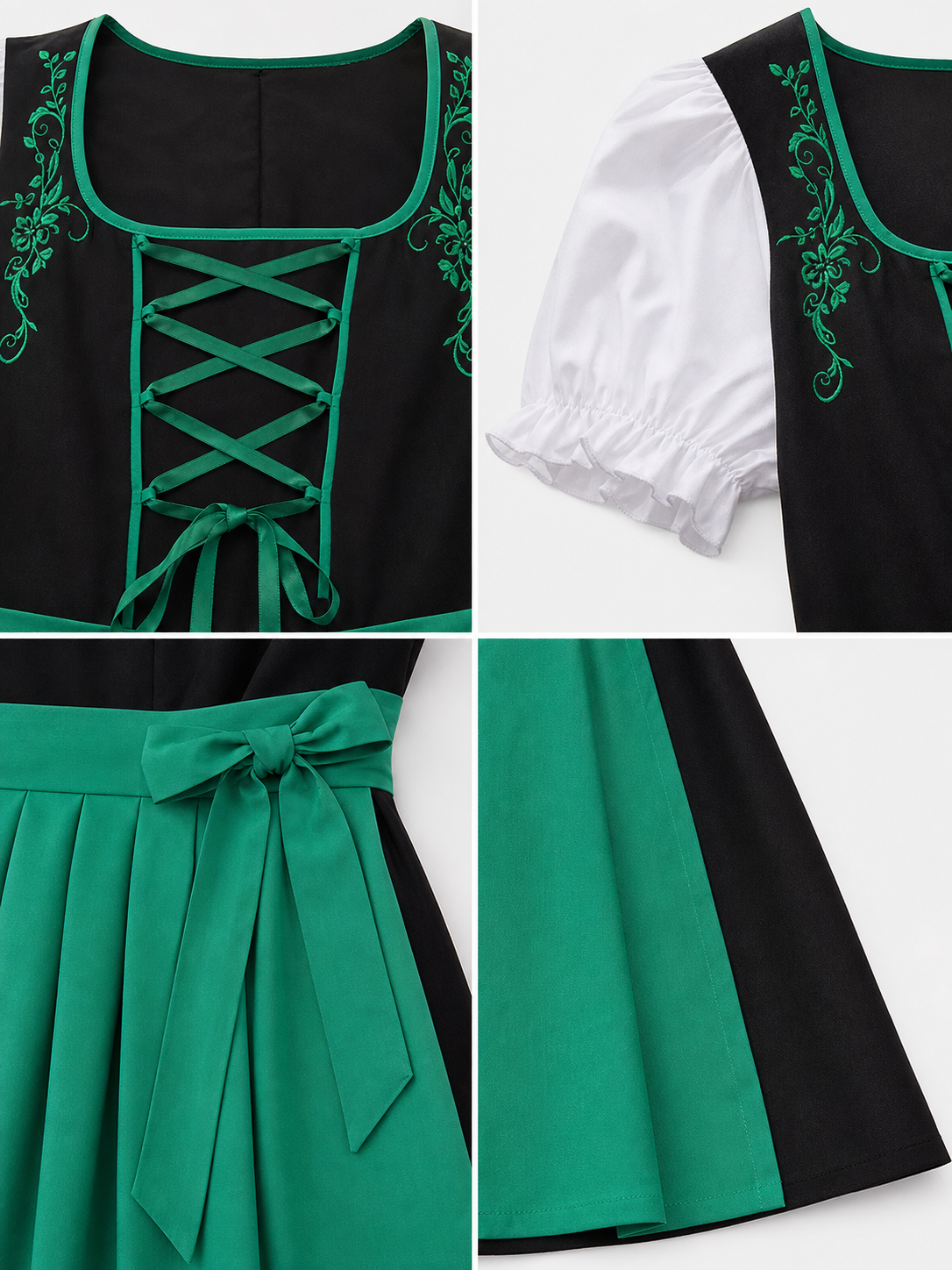 Alpine-Style Dirndl Dress with Apron