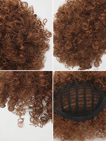 Brown Short Wig with Small, Full Curls