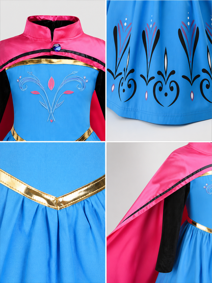 Princess Costume with Pink Cape for Halloween