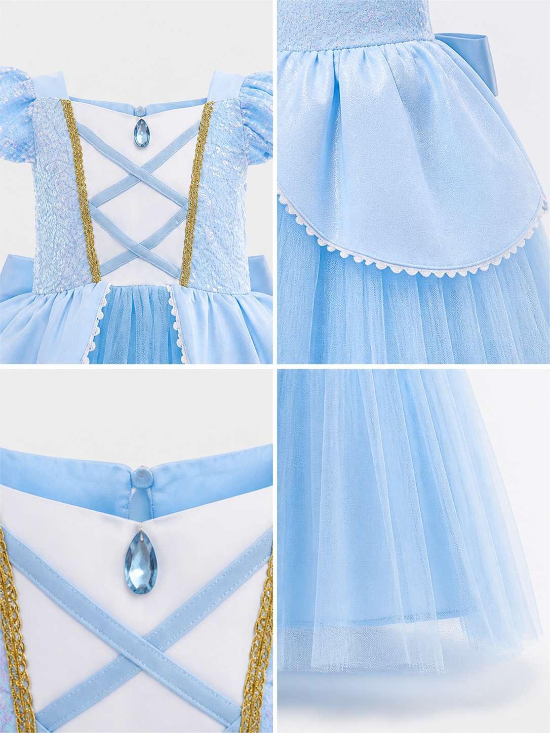 Princess Costume for Halloween and Cosplay detail view