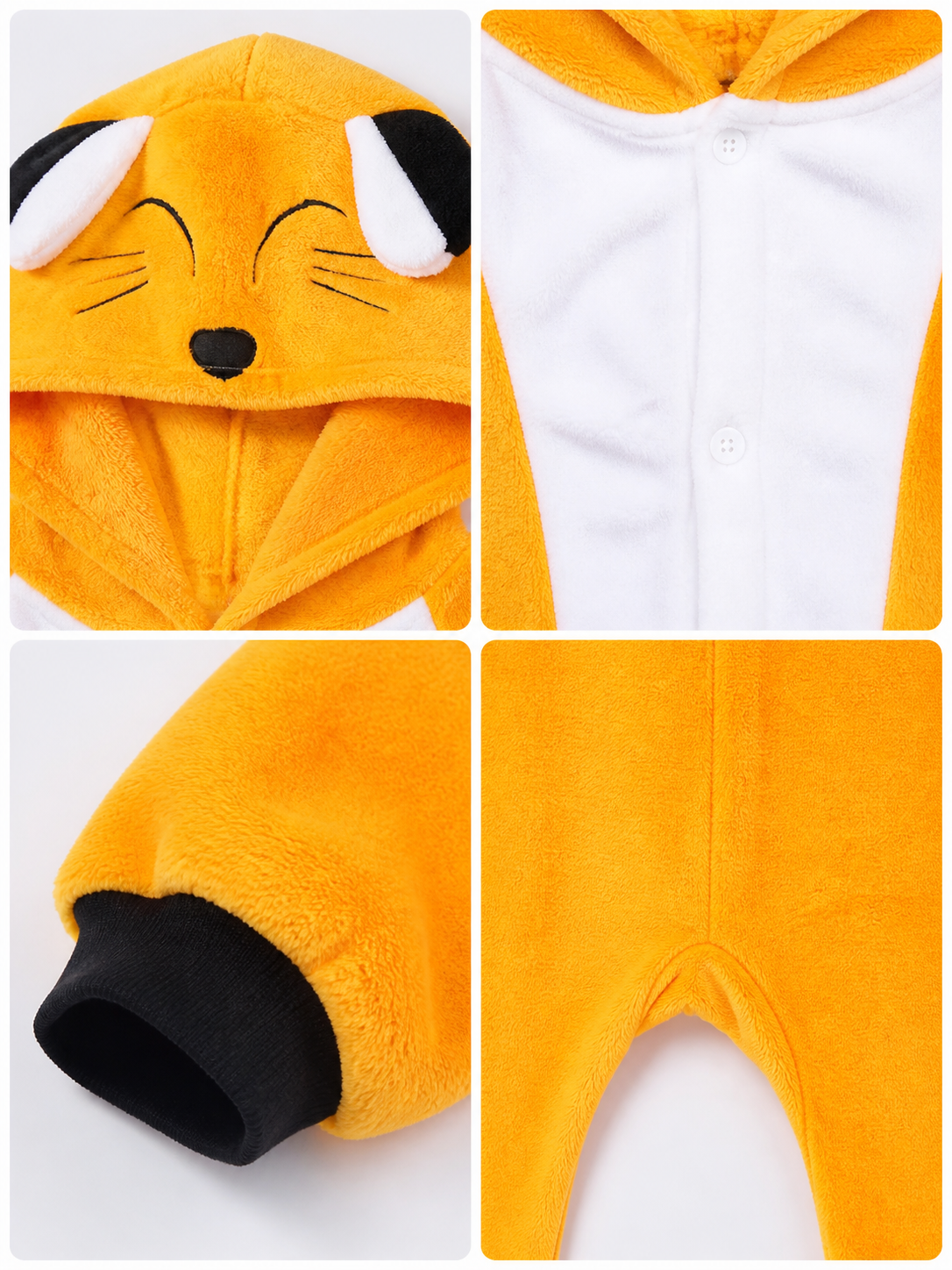Fox Kigurumi Hooded Onesie for Sleep and Costume