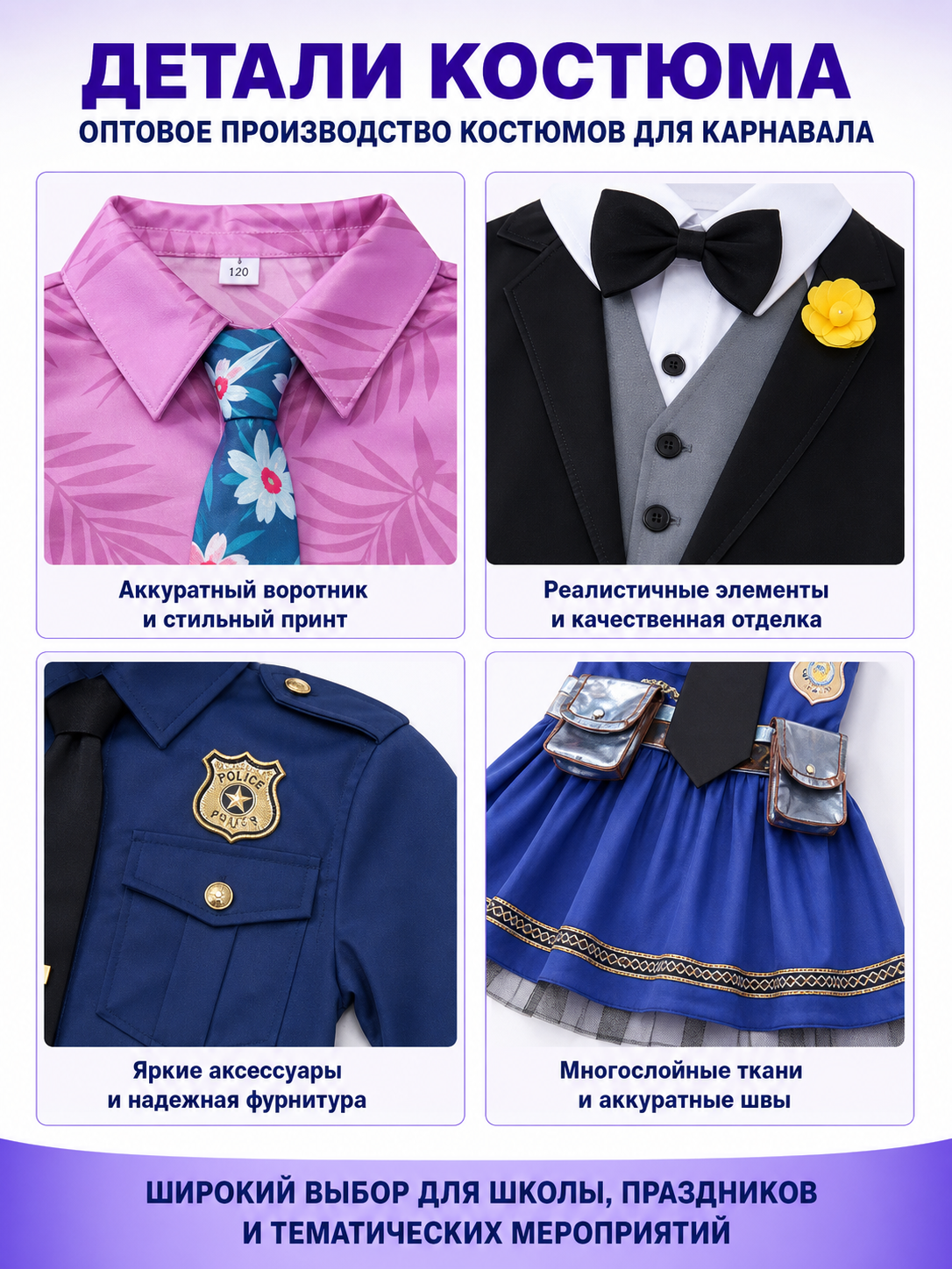 Zootopia Nick and Judy Cosplay Costume for Halloween detail view