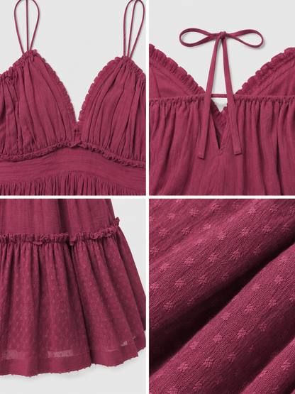 Strappy Dress with Tiered Skirt and Ruffles