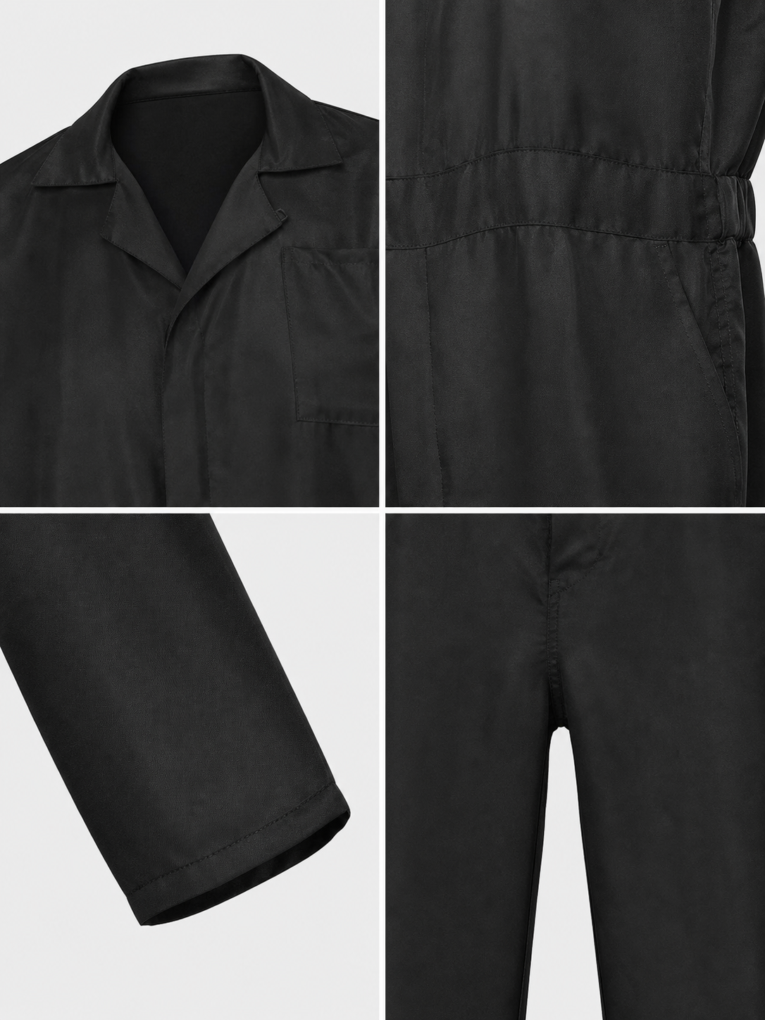 Miles Black Long-Sleeve Jumpsuit