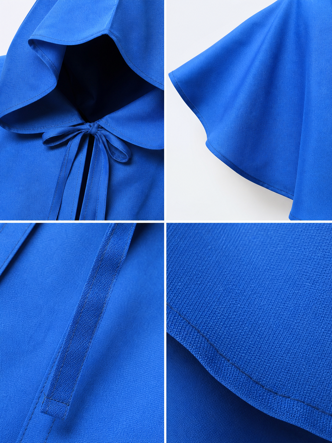 Medieval Hooded Cape Cloak with Ties