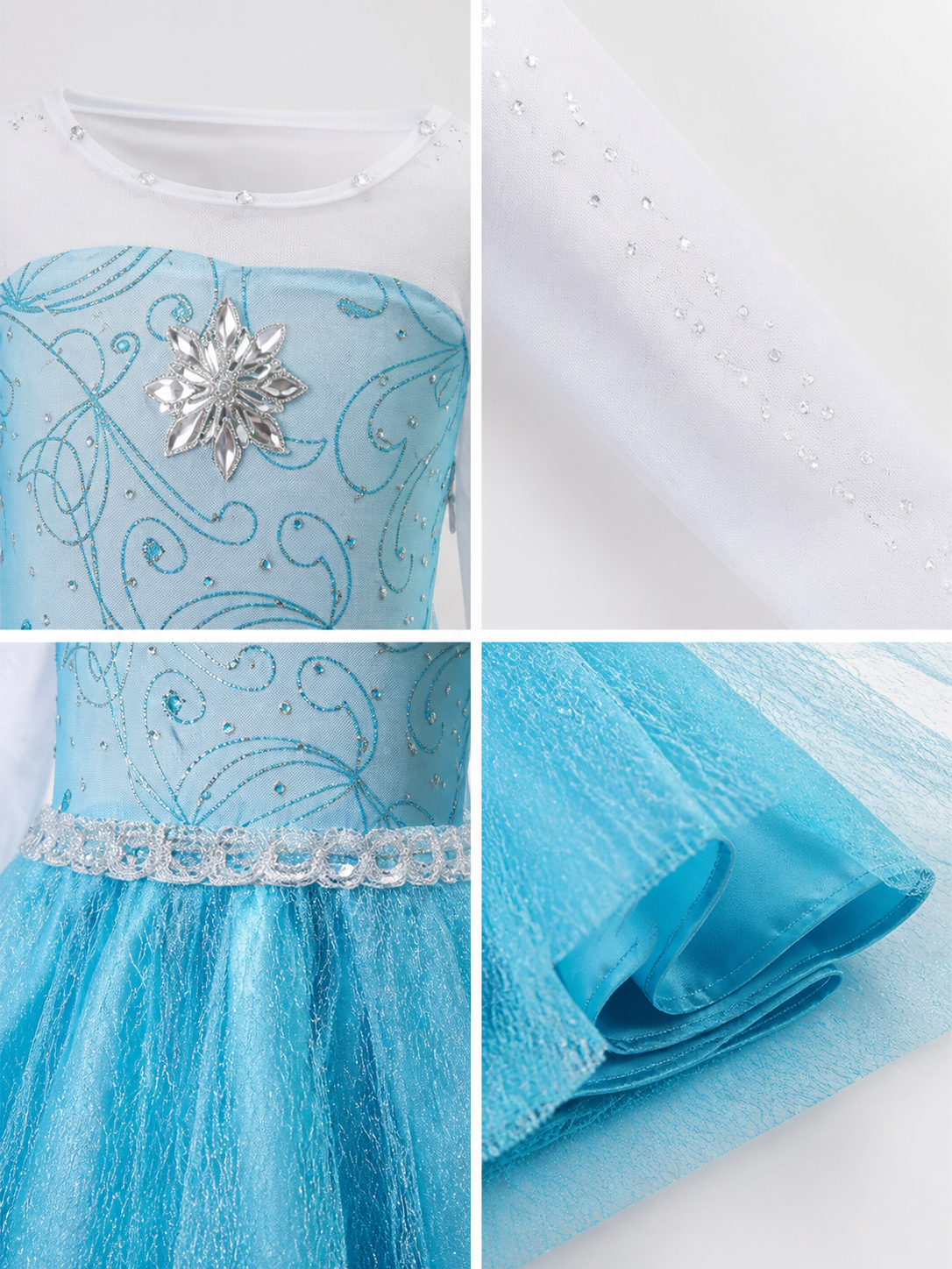 Blue Costume Dress for Halloween and Cosplay detail view