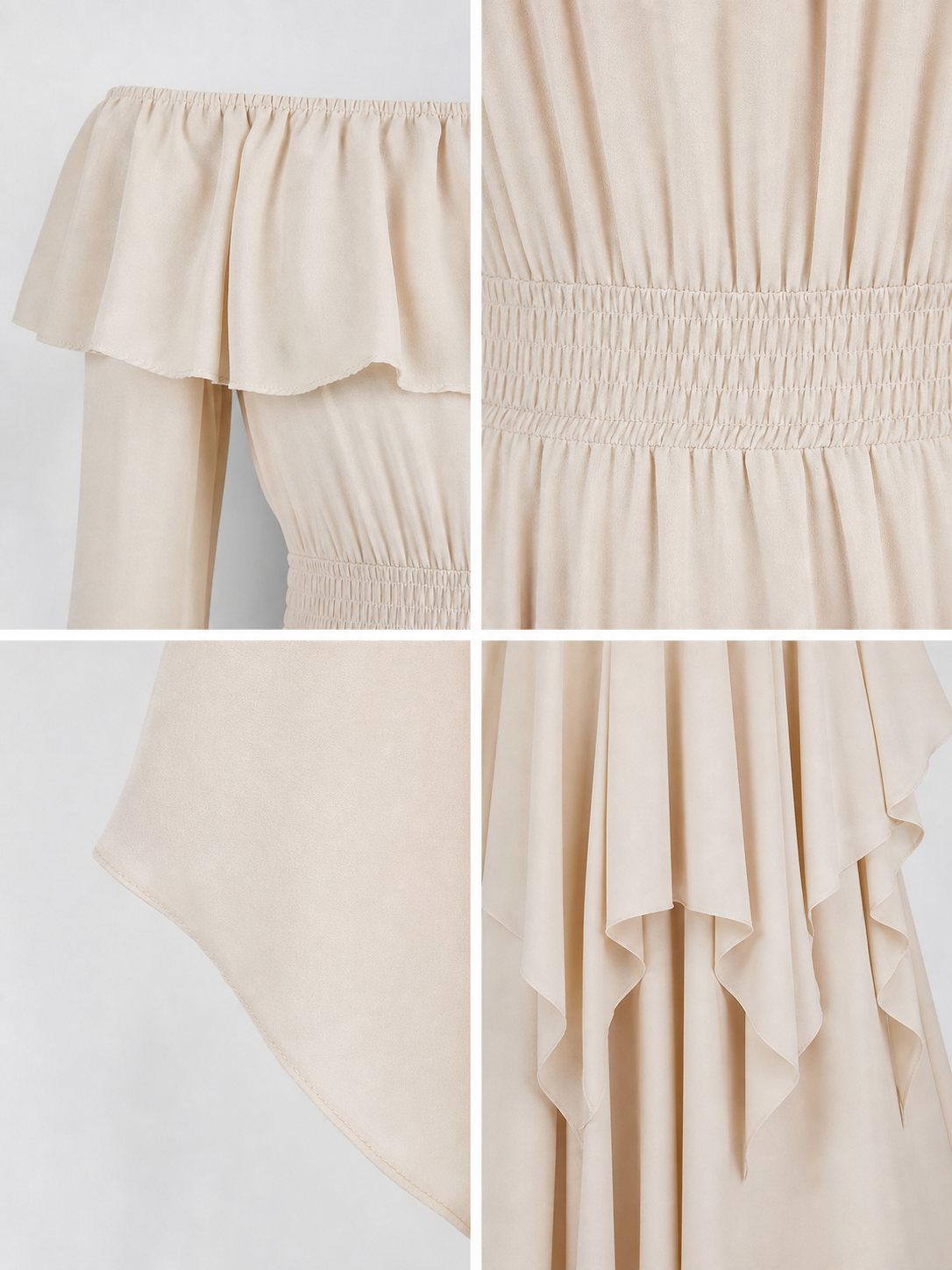 Off-the-shoulder maxi dress with ruffles