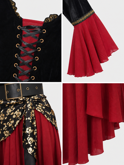 Pirate Costume with Gold Decor